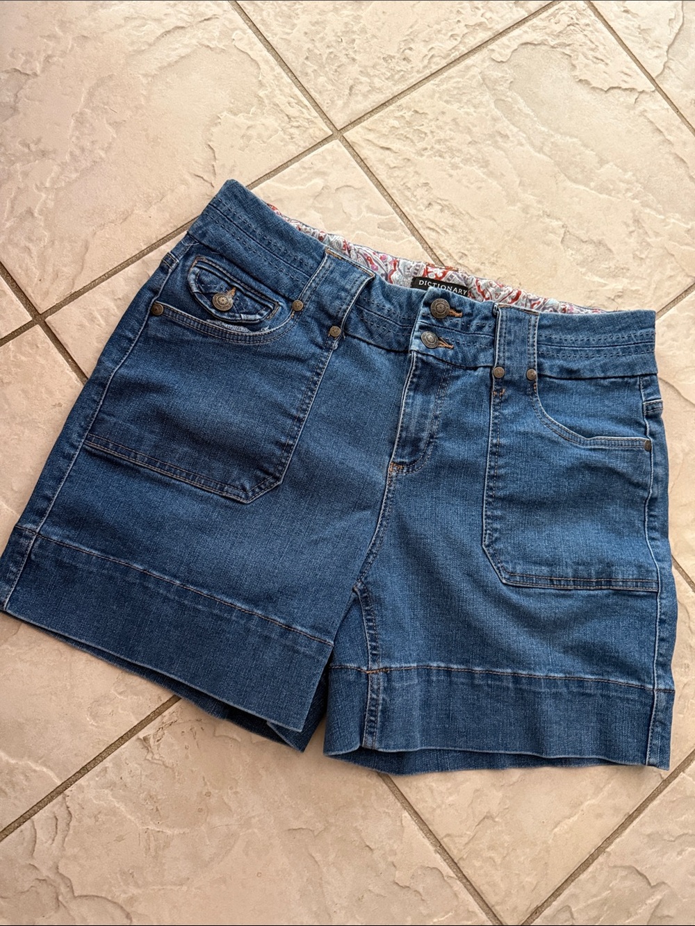 Dictionary Mid-Rise Blue Denim Jean Shorts